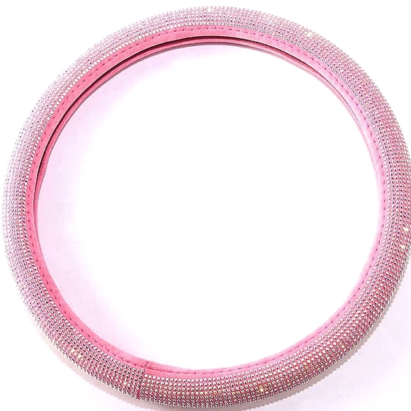 Barbie Pink Bling Steering Wheel Cover - Picture 2 of 2